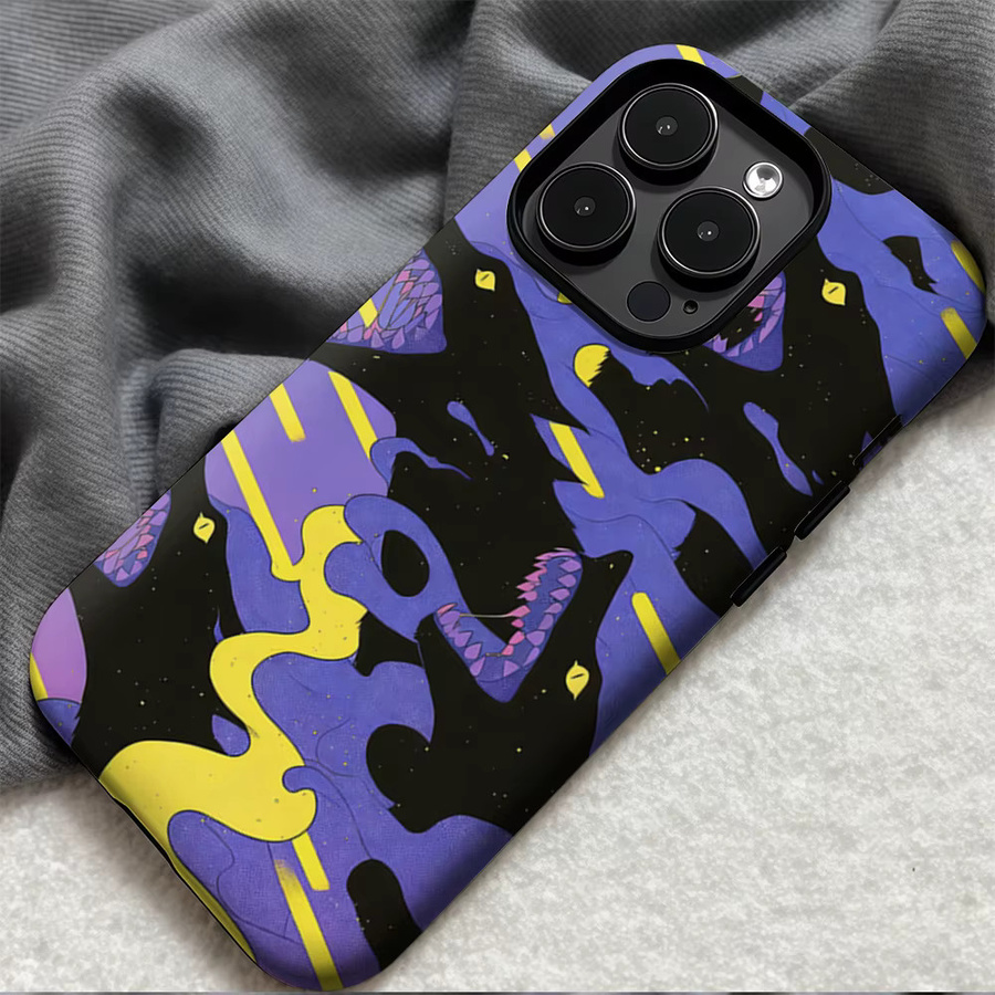 Casegame Matte Stoßfänger-Hülle mit Wütendem Wolf-Print für iPhone 13 bis iPhone 17 Pro Max, MagSafe kompatibel, Multicolor - Bild 4