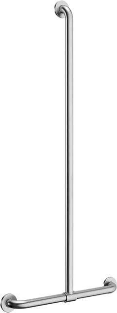 Delabie Handlauf T-Form verschiebbar aus Edelstahl in Silber, Durchmesser: 32 mm, Länge: 116 cm, Tiefe: 50 cm - Bild 1