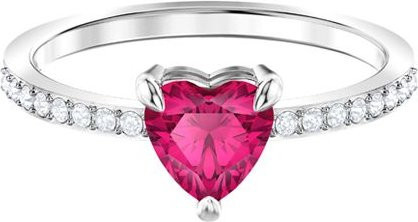 Swarovski Ring, Rotes Herz, Silber, Diamant, Kristall, Damen - Bild 1