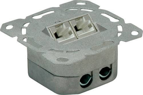 Value Netzwerkdose Unterputz CAT 6a mit 2 Ports in Grau für Ethernet/LAN - Bild 1