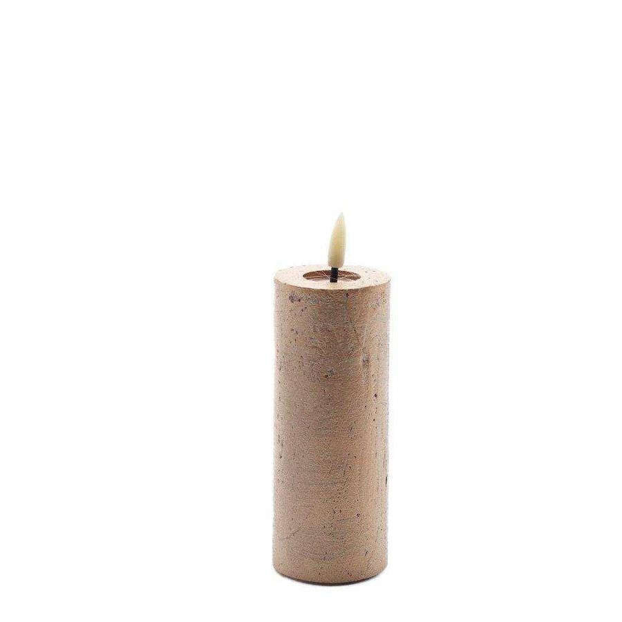 Mansion atmosphere LED-Kerze in Champagner mit sandfarbenem Muster, Höhe: 12,5 cm, Durchmesser: 5 cm - Bild 1