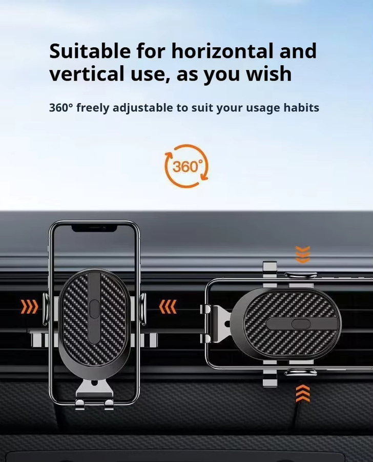 Riangle Handyhalter für das Auto mit Schwerkraftsensor und Luftauslass in Schwarz Frosted - Bild 4