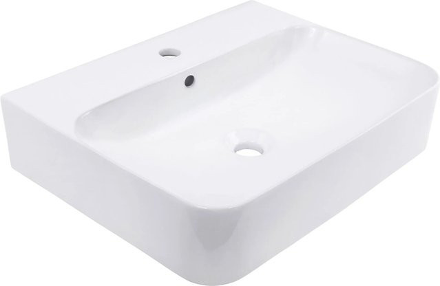 Schöner Wohnen Kollektion Aufsatzwaschbecken Dara aus Keramik, Weiß, B/T/H: 60,5 x 15 x 47 cm - Bild 1