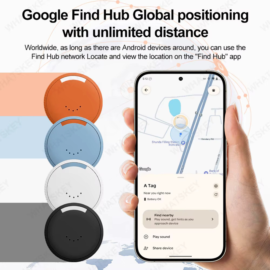 Peocke Android Smart GPS-Tracker mit Google Find My Device Standortbestimmung und Anti-Verlust-Alarm in Schwarz - Bild 3