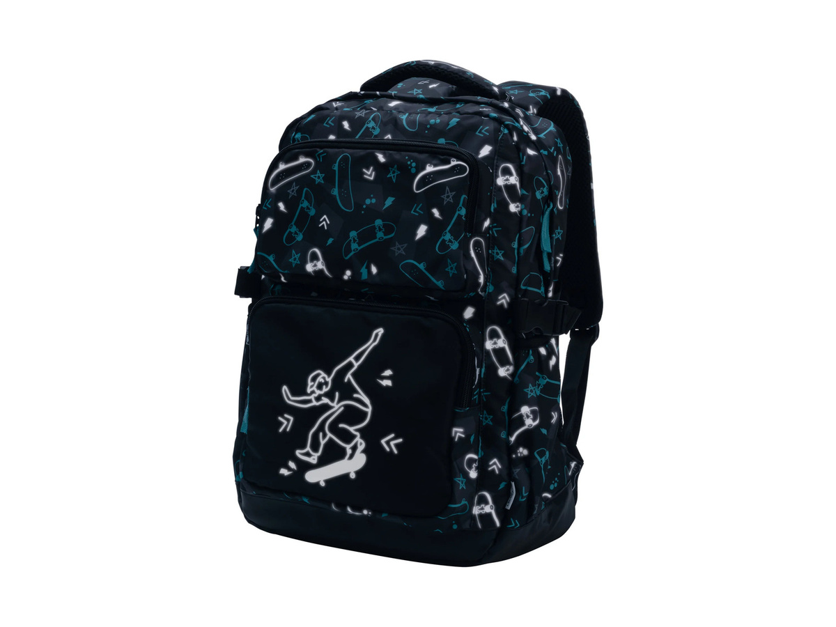CRELANDO Schulrucksack Glow in the Dark in Schwarz aus Polyester - Bild 2