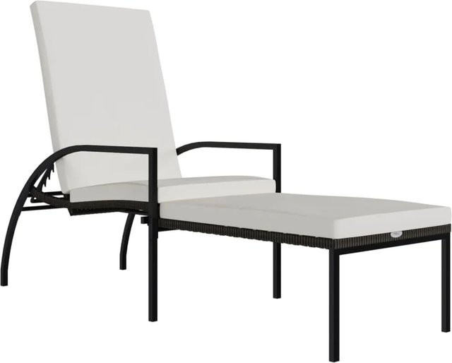 vidaXL Sonnenliege mit Fußhocker aus PE-Rattan in Braun mit verstellbarer Kopfstütze und Armlehnen - Bild 1