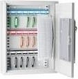 WEDO Schlüsselschrank mit Elektroschloss und Zahlencode für 21 Schlüssel, Grau/Weiß, aus Stahlblech, Tiefe: 35,0 cm, Höhe: 9,5 cm - Bild 1