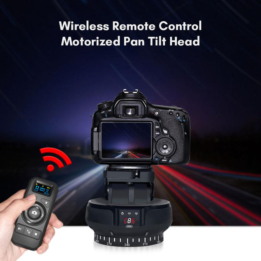 Andoer YT1200 motorisierter 2-Achsen-Panoramakopf mit 360-Grad-Drehung in Schwarz - Bild 7