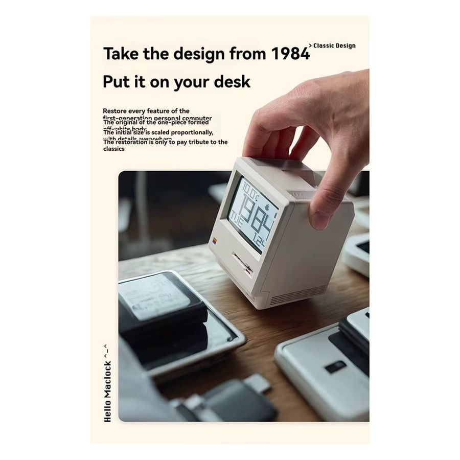 Maclock Retro Digitalwecker im Tastatur-Design für den Schreibtisch - Bild 2