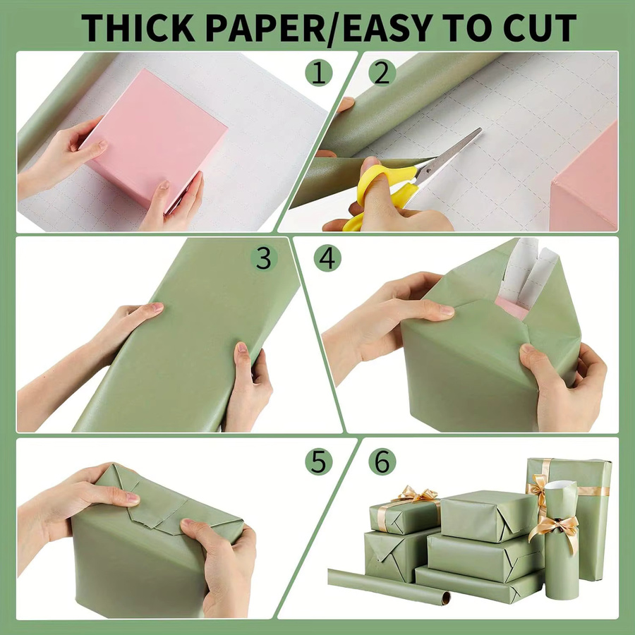 Grünes Geschenkpapier Rolle, Breite: 43,18 cm, Länge: 300 cm - Bild 3
