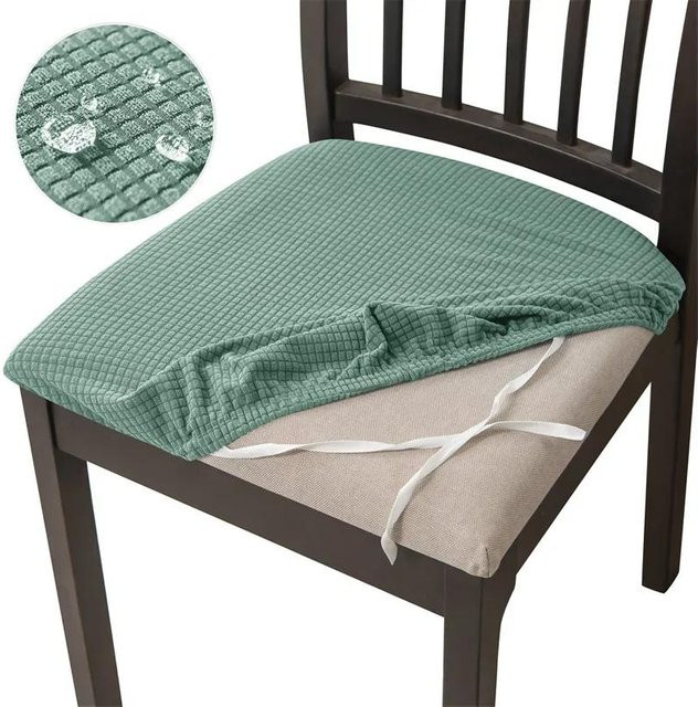 Elastischer Esszimmerstuhlbezug aus Polarfleece in Einfarbig, 1 Stück Sitzbezug für gepolsterte Stühle von Household supplies MH - Bild 1