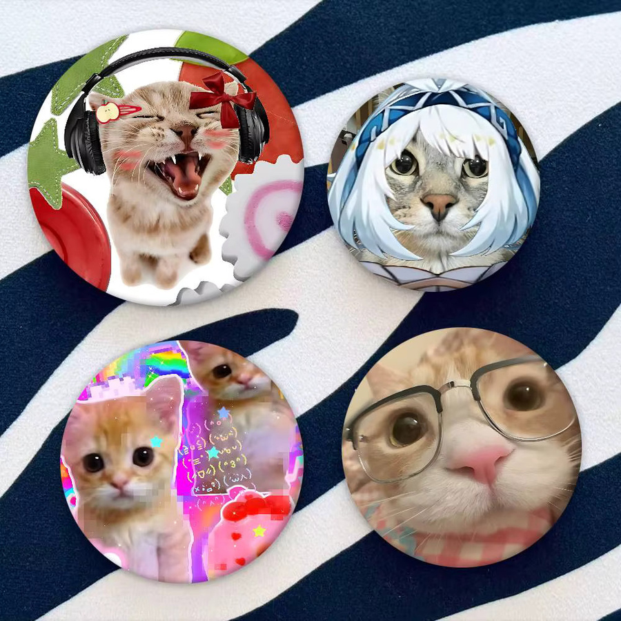 52TOYS Anstecker Katzen-Meme, Weißblech, Unisex - Bild 4