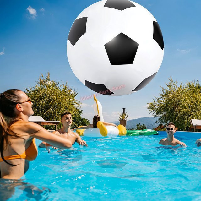 Potdemiel Aufblasbarer Fußball, Zubehör, Kunststoff, PVC, weiß - Bild 1