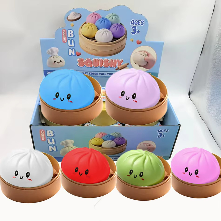 Realistisches Knödel-Quetschspielzeug mit Bambus-Dampfgarer, Weicher Teigball Fidget-Spielzeug - Bild 2