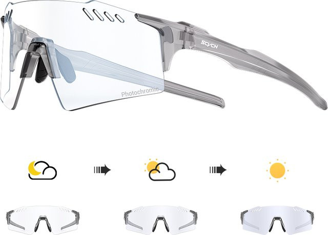 SCVCN Photochrome Sportsonnenbrille, Unisex, Kunststoff - Bild 1