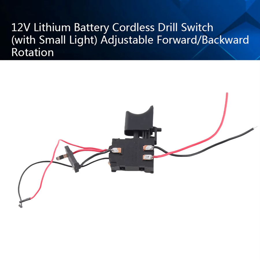 Aramox Trigger-Schalter mit Geschwindigkeitsregelung für Akku-Bohrmaschinen 7,2 V-24 V, Schwarz - Bild 2