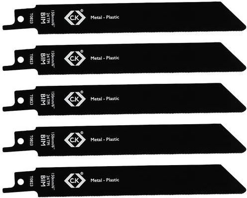 C.K. Sägeblätter für Säbelsägen, 24 tpi, 5er Pack, Länge: 150 mm, Schwarz - Bild 1