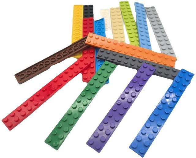 JIAJIALE Platte 2x14 Bausteine, Zubehör, 10-teiliges Set, Weiß, Bunt / Mehrfarbig - Bild 1