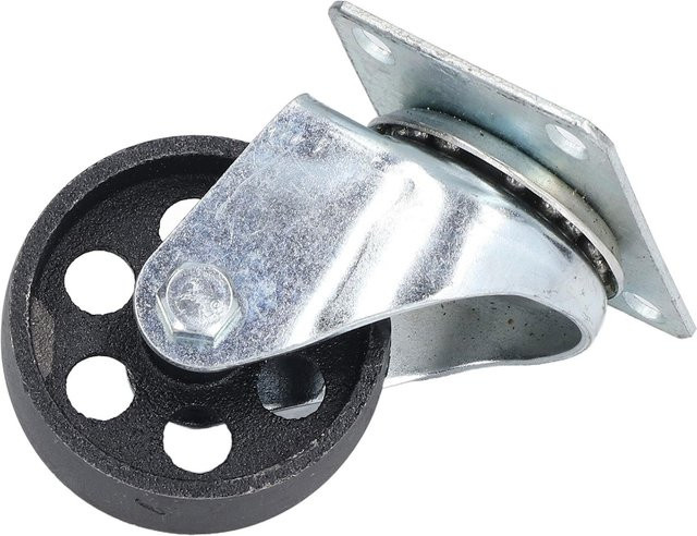 TOMTOP 3-Zoll-Lenkrolle aus Gusseisen in Schwarz mit drehbarer Platte und Doppellager als Universalrad für deinen Trolley - Bild 1