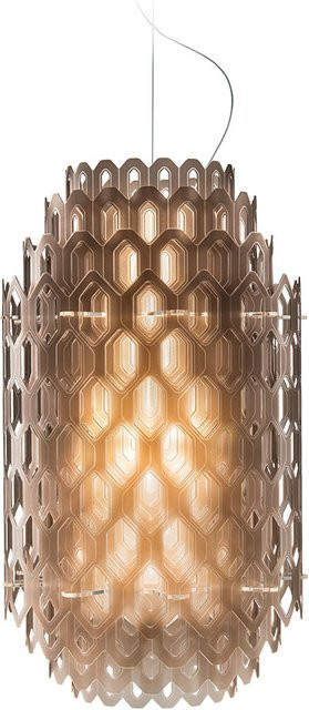 Slamp Chantal Suspension S Pendelleuchte in Orange mit Bienenwaben-Design und dimmbarer E27-Fassung - Bild 1