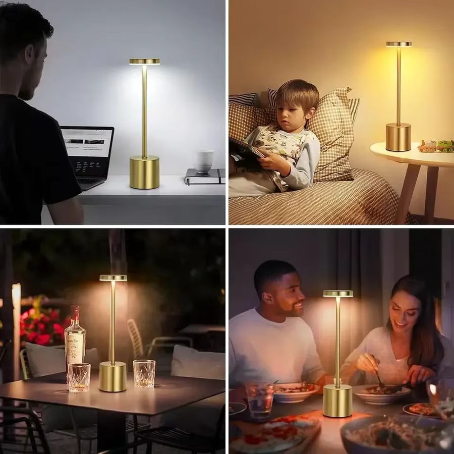 KDULIT Wiederaufladbare LED-Schreibtischlampe mit Touch-Steuerung und 3-farbigem dimmbarem Licht für modernes Büro und Zuhause - Bild 5
