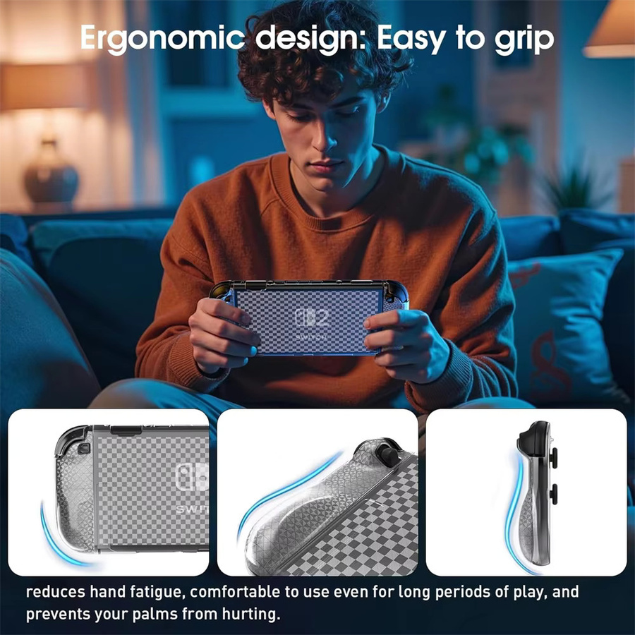 HEYSTOP Schutzhülle für Switch 2, transparente harte PC-Abdeckung für Konsole und Griffe inklusive Daumenkappen und Zubehör - Bild 5