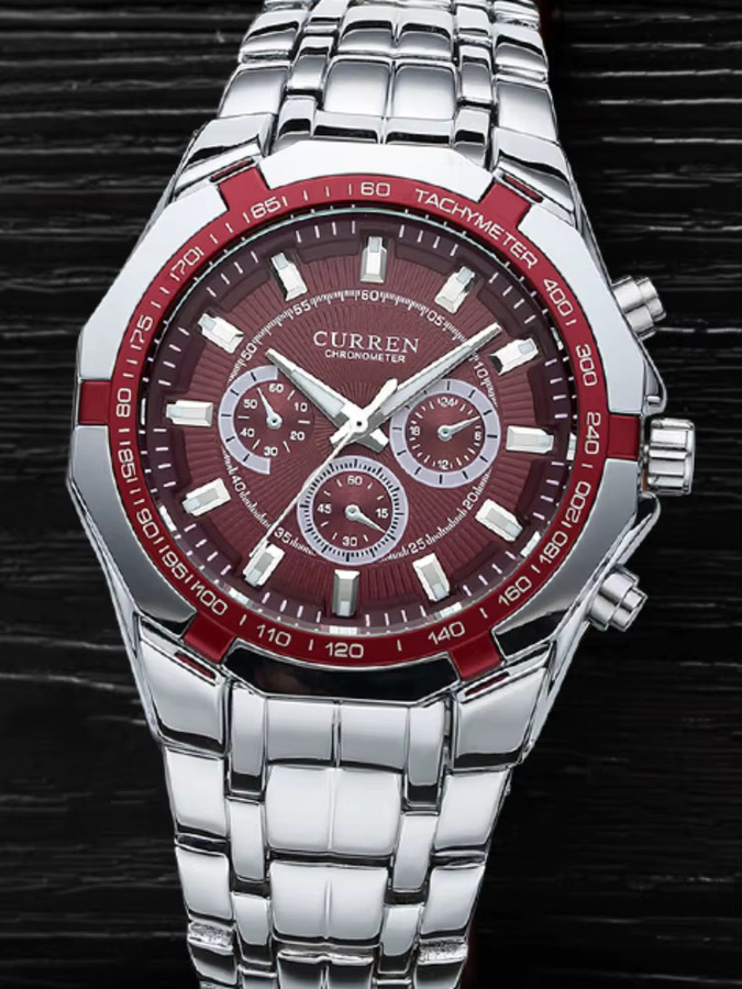 CURREN Armbanduhr, Quarz, Edelstahl, Silber, Herren - Bild 3