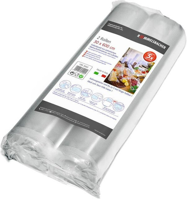 Rommelsbacher Vakuumier-Folienrollen VRS 3060, transparent, Breite: 30 cm, Länge: 600 cm - Bild 1