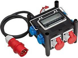 Brennenstuhl Kompakter Gummi-Stromverteiler 7-fach IP44 Schwarz Blau Rot mit 1 x CEE 400 V/32 A, 2 x CEE 400 V/16 A und 4 x 230 V/16 A Steckdosen - Bild 3