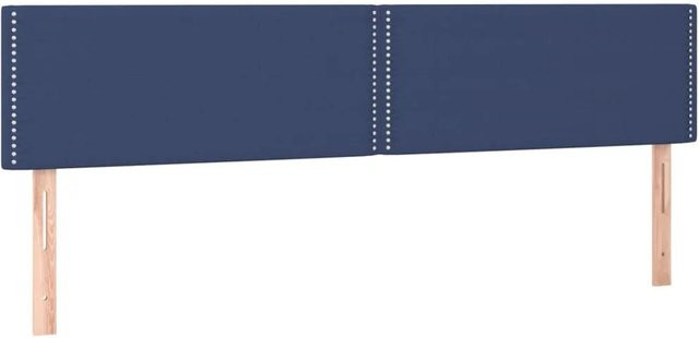 vidaXL LED Kopfteil Blau mit USB-Ladeport und integrierter Beleuchtung, Stoff, B: 180 cm, T: 5 cm, H: 78-88 cm - Bild 1