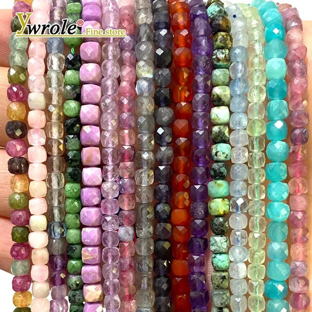 YWROLE Abstandsperlen, Naturstein, Saphir, Turmalin, Apatit, Amethyst, 4–5 mm - Bild 1