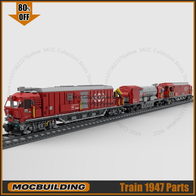MOCBUILDING Schweizer Feuerwehr Zug als DIY Bausteine Modell in Rot - Bild 1