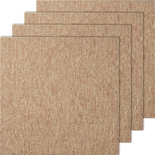 VEVOR Teppichfliesen mit Polsterung, Braun, 16 Stück, B/T/H: 50 x 50 x 0,5 cm - Bild 1