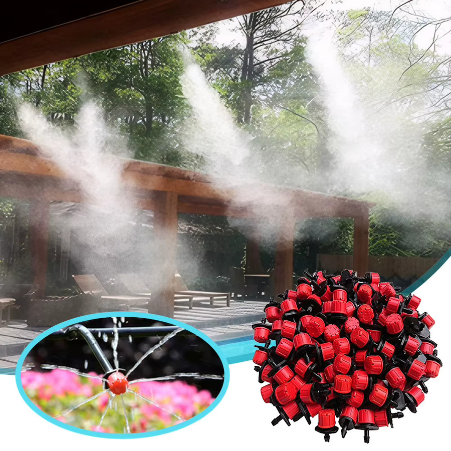Verstellbare Mikro-Tropfbewässerungssprinkler mit Durchflusssteuerung, 1/4 Zoll rotierende Sprinkler für Balkon und Gewächshaus, 100 bis 500 Stück - Bild 5