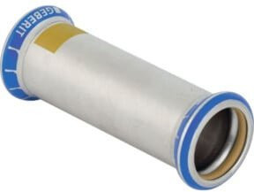 Geberit Mapress Gas-Schiebemuffe aus Edelstahl für Natur- und Flüssiggas, Durchmesser: 54 mm, Farbe: Silber/Gelb - Bild 1