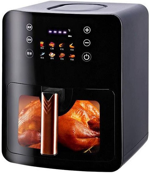 Nest & Nook Intelligente Heißluftfritteuse mit Touchscreen, multifunktionaler elektrischer Ofen ohne Öl, Schwarz, 5 l - Bild 1