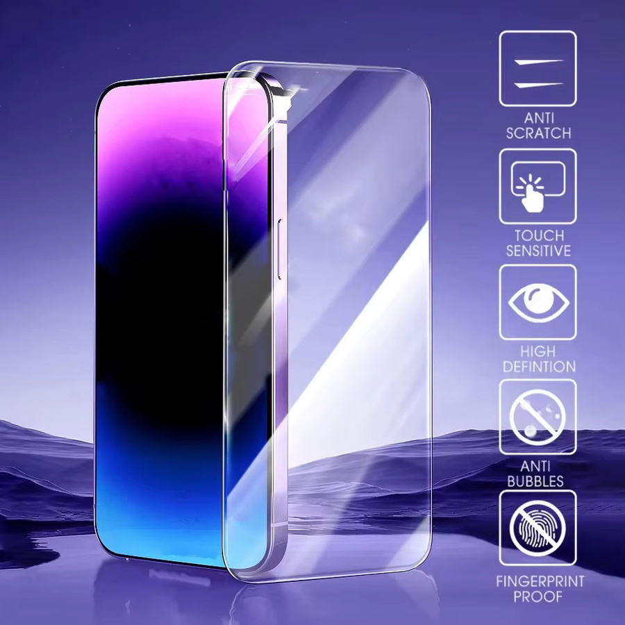 4 Stück Fudusaidman Displayschutzfolie aus gehärtetem Glas für iPhone 16 15 14 13 12 Pro Max Plus, transparent - Bild 4