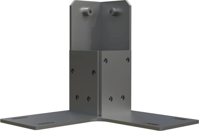 Hepa Solar Eckstandfuß für PV-Zaun aus Stahl in Schwarz (Bolt-Down) - Bild 1