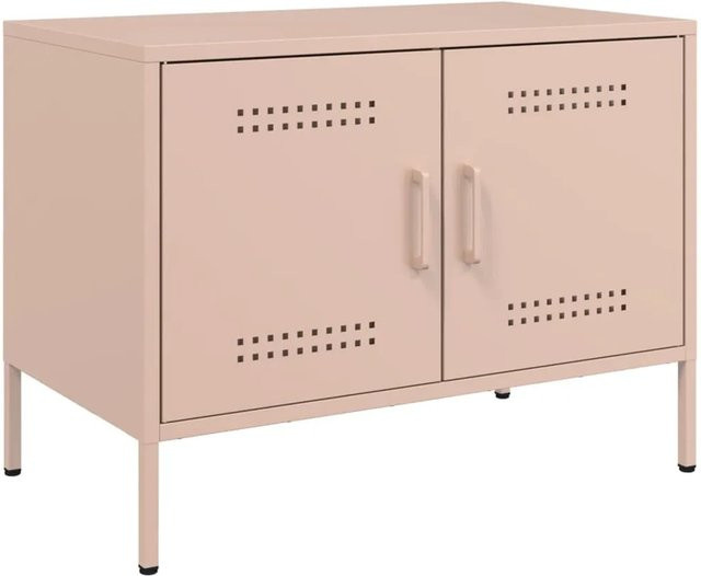 vidaXL TV-Schrank aus Stahl in Rosa im Industrie-Stil, B/T/H: 68 x 39 x 50,5 cm - Bild 1