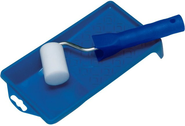 LUX-TOOLS 3-teiliges Lackier-Set mit Farbwanne und Rollern in Blau - Bild 1