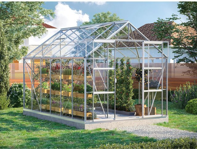 Vitavia Gewächshaus Uranus 9900 mit Sicherheitsglas und Aluminium-Rahmen in Silber, 9,9 m² - Bild 1
