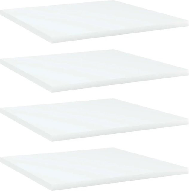 vidaXL Bücherregal-Bretter aus Holzwerkstoff, 4 Stück, Weiß, B/T/H: 40 x 40 x 1,5 cm - Bild 1