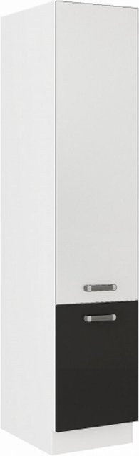 Küchen Vorratsschrank Omega 240 Schwarz Weiss mit Einlegeboden Breite: 40 cm - Bild 1