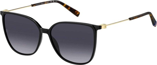 Tommy Hilfiger Runde Sonnenbrille, Vollrand, Schwarz, Damen - Bild 1