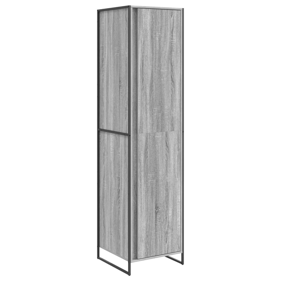 Set aus 2 vidaXL Kleiderschränken in Grau Sonoma, Holzwerkstoff, B/T/H: 50 x 50 x 200 cm - Bild 2