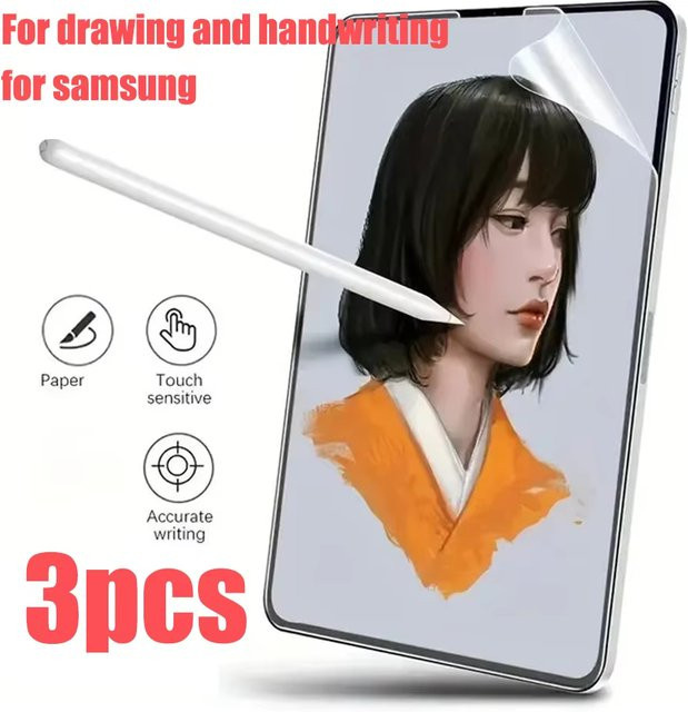 3er-Set mattierte Displayschutzfolien in Papieroptik für Samsung Galaxy Tab S7 S8 A7 A9 Plus A7 Lite S6 Lite A8 Lite S9 S10 FE S9 S10 Ultra - Bild 1