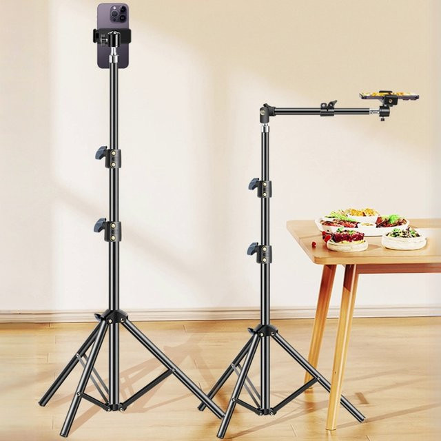 Universeller Lazy Phone Stand mit langem Arm in Schwarz, 360 Grad drehbare und verstellbare Montagehalterung für Bett und Schreibtisch - Bild 1