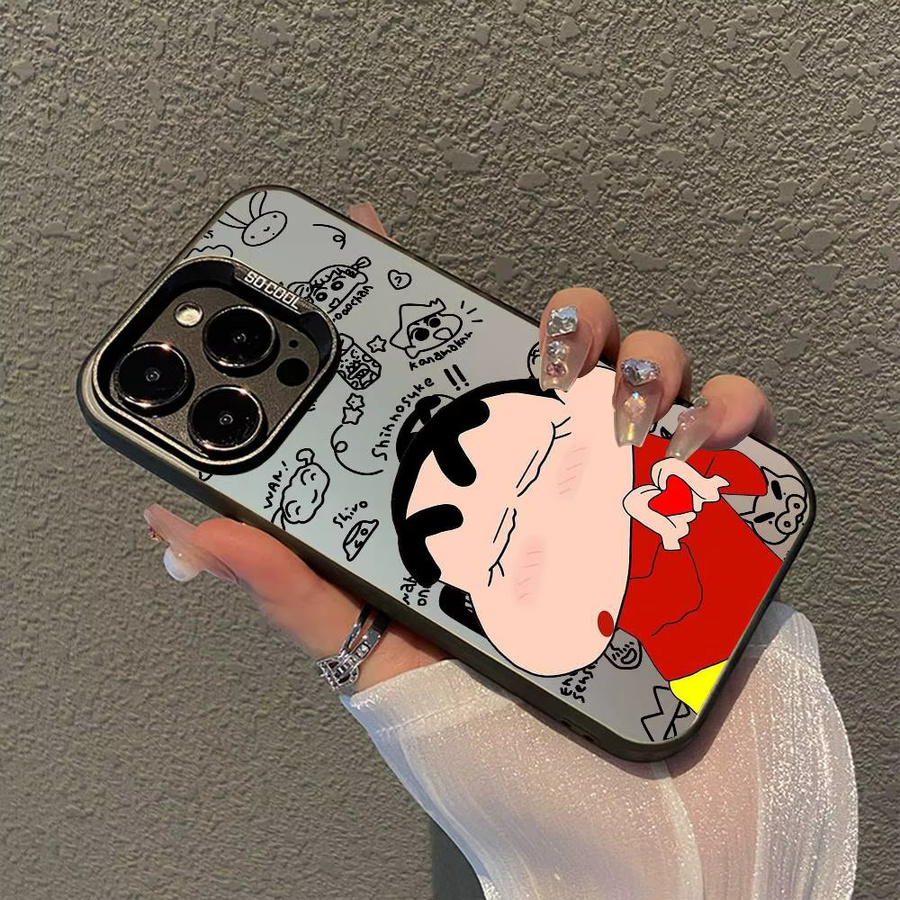 Stoßfeste Matte Handyhülle im Japanischen Anime Shin-Chan Design für Apple iPhone Modelle, Multicolour - Bild 3