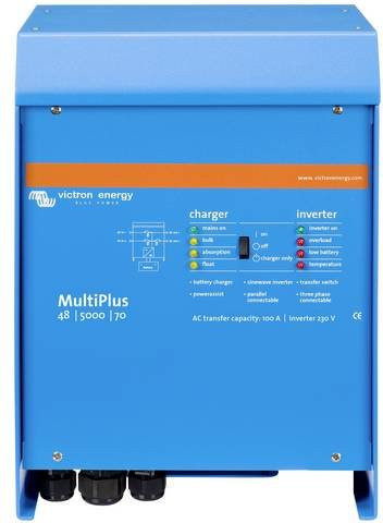 Victron Energy MultiPlus 48/5000/70-100 Netzwechselrichter mit integriertem Laderegler in Blau, 5000W, 48 V/DC - 230 V/AC - Bild 1