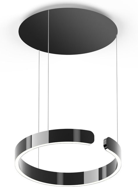 Occhio Mito sospeso 40 up LED-Pendelleuchte in Dark Chrome und Schwarz matt mit Occhio air Modul, höhenverstellbar von 50 bis 200 cm, dimmbar mit Farbtemperatursteuerung 2700K - 4000K - Bild 1